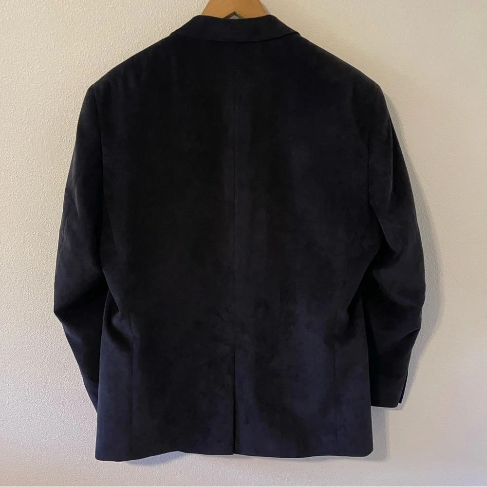 Chaps Fine Wale Corduroy Two Button Blazer Jacket Black Paisley Lining-44R